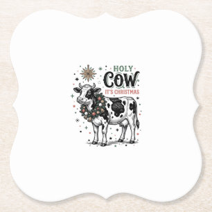Dessous-de-verre En Papier Vache sacrée Noël Vintage Cow Chemise de vacances_