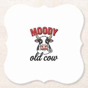 Dessous-de-verre En Papier Vache Vieille Humeur Vintage Dessin de T-shirt de