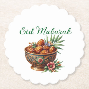 Dessous-de-verre En Papier Vaisselle Eid Mubarak Tapis de Papier
