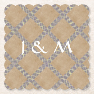 Dessous-de-verre En Papier Vaisselle jetable rustique de mariage de gris