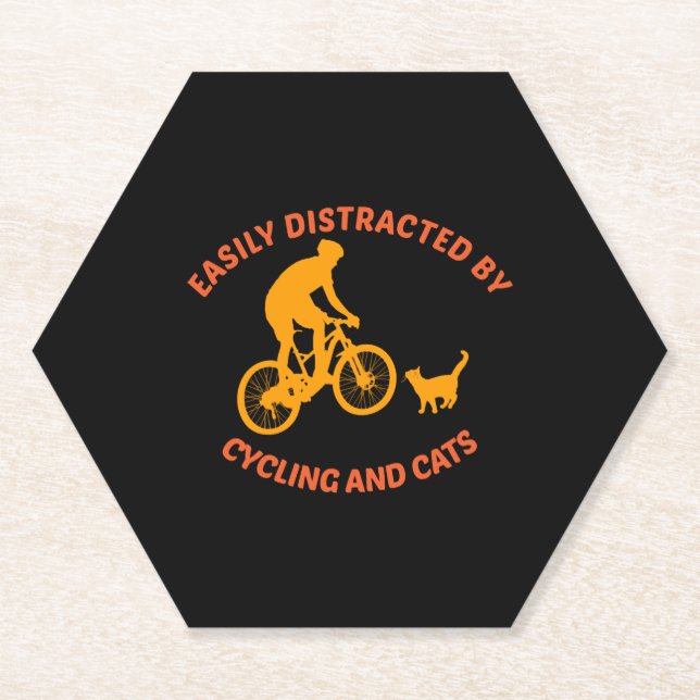 Dessous-de-verre En Papier vélo et chat (Devant)