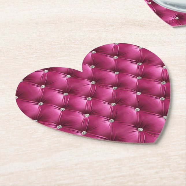 Dessous-de-verre En Papier Velours Luxe Glam Rose (Incliné)