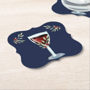 Dessous-de-verre En Papier Verre rouge Rose Aquarelle couleur marine bleu