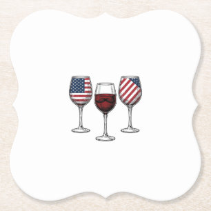 Dessous-de-verre En Papier Verres à vin patriotiques dessin de t-shirt vector