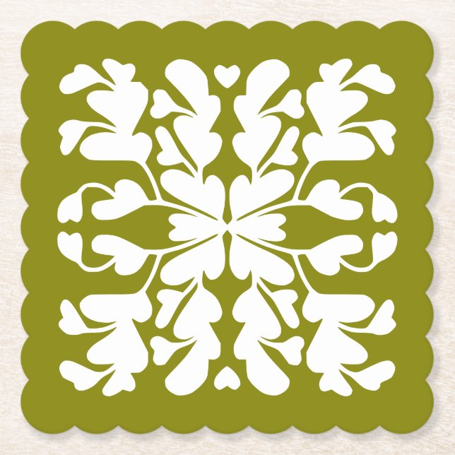 Dessous-de-verre En Papier Vert olive deco (Devant)