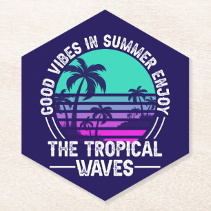 Dessous-de-verre En Papier Vibes d'été tropicales-82646