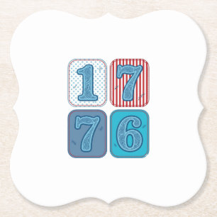 Dessous-de-verre En Papier Vintage 1776 Patchwork Patriotique