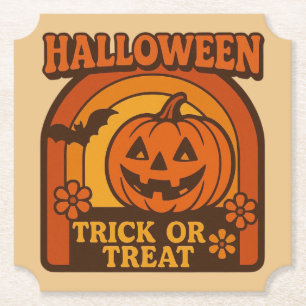 Dessous-de-verre En Papier Vintage 1970 Trick or Treat Halloween