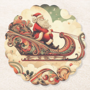 Dessous-de-verre En Papier vintage/capricieux/père noël/Noël