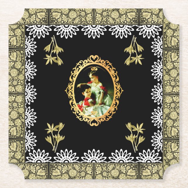 Dessous-de-verre En Papier vintage de collage (Devant)
