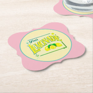 Dessous-de-verre En Papier Vintage signe citron rose fruité citron été