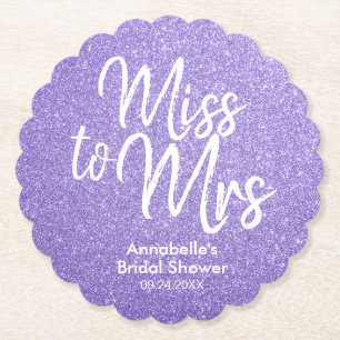 Dessous-de-verre En Papier Violet violet Parties scintillant Mlle à Mme Fête 