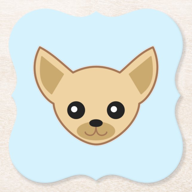 Dessous-de-verre En Papier Visage de Chihuahua (Devant)