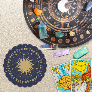 Dessous-de-verre En Papier Voici Le Fils   Baby shower céleste