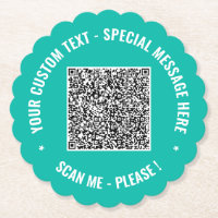 Vos sous-verres en papier avec code QR Texte et co