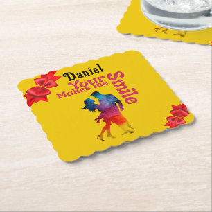 Dessous-de-verre En Papier "Votre sourire me fait sourire" cadeau de la Saint