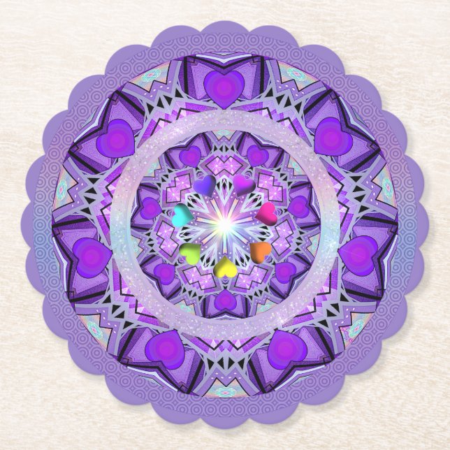 Dessous-de-verre En Papier W2 pourpre (Devant)