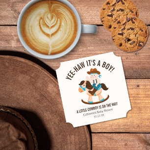 Dessous-de-verre En Papier Western Cowboy Rocking Horse Boy Baby shower