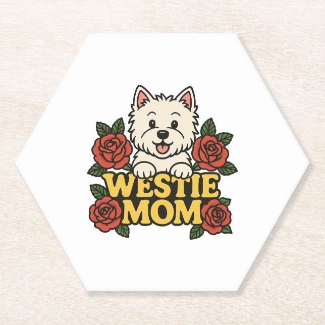 Dessous-de-verre En Papier Westie Mom (Devant)