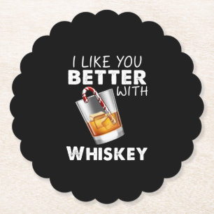 Dessous-de-verre En Papier Whiskey Lover   Je T'Aime Mieux Avec Whiskey