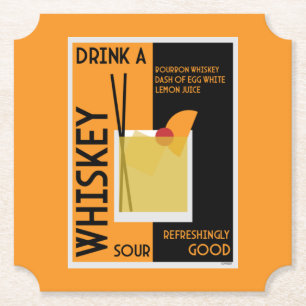 Dessous-de-verre En Papier Whiskey Sour Cocktail Napkin