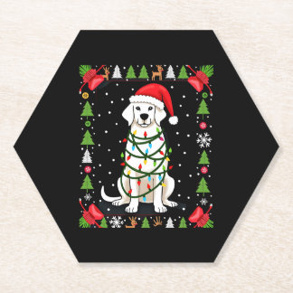 Dessous-de-verre En Papier White Boxer Dog Ugly Christmas Sweater Funny Xmas 