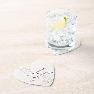 Dessous-de-verre En Papier White Minimalist watercolor flowers wedding