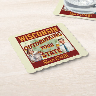 Dessous-de-verre En Papier Wisconsin Boit Plus que Votre État Depuis 1848