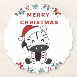 Dessous-de-verre En Papier Zebra Christmas Zebras Hiver Animaux Papier Coller