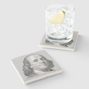 Dessous-de-verre En Pierre 100 dollars, Benjamin Franklin