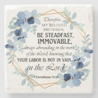 1 Corinthiens 15:58 Inspirational Verse Floral