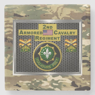 Dessous-de-verre En Pierre 2e Régiment de cavalerie blindée "toujours prêt"