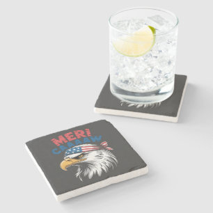 Dessous-de-verre En Pierre 4 juillet Aigle Liberté Patriotique