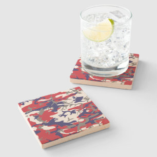 Dessous-de-verre En Pierre 4 juillet, Jour de l'Indépendance, Gris Camouflage