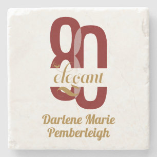 Dessous-de-verre En Pierre 80e anniversaire Ruby Red Gold 80e