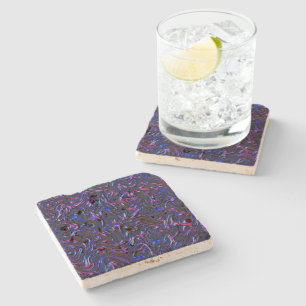 Dessous-de-verre En Pierre A l'air rose et bleu texturé de mur