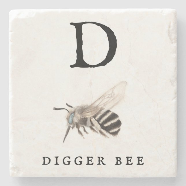 Dessous-de-verre En Pierre Abeille à Digger "D" (Devant)