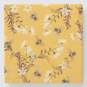 Dessous-de-verre En Pierre Abeille vintage et papillon : Brodé Art Floral