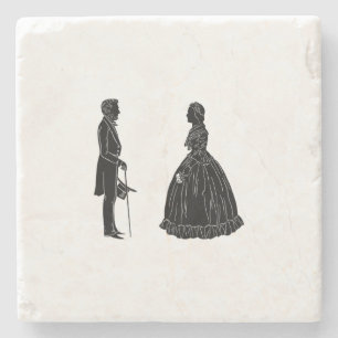 Dessous-de-verre En Pierre abraham lincoln mary todd lincoln silhouette