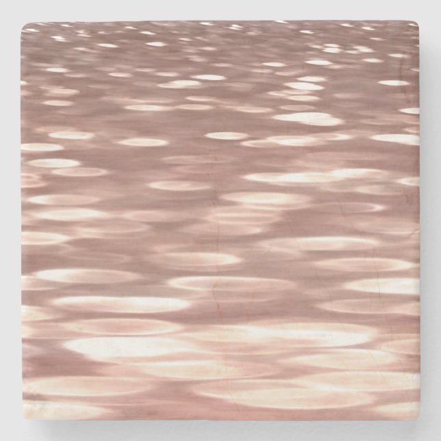 Dessous-de-verre En Pierre Abstract #3: Copper Rose Gold (Devant)