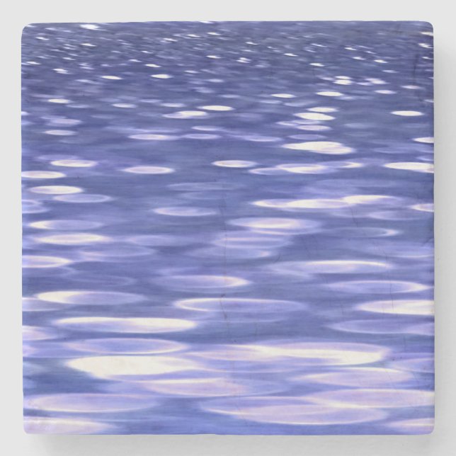 Dessous-de-verre En Pierre Abstrait #3 : Bleu shimmer (Devant)