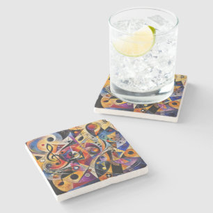 Dessous-de-verre En Pierre Abstrait Musical Style Kandinsky