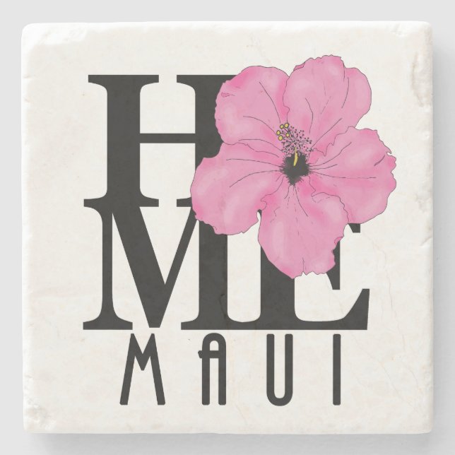 Dessous-de-verre En Pierre ACCUEIL Maui Rose (Devant)