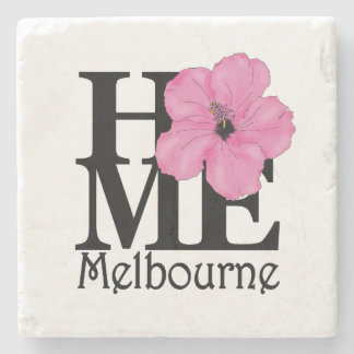 Dessous-de-verre En Pierre ACCUEIL Melbourne Pink Hibiscus