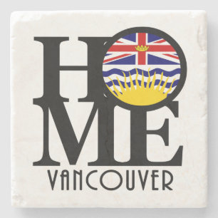 Dessous-de-verre En Pierre ACCUEIL Vancouver (drapeau de la Colombie-Britanni