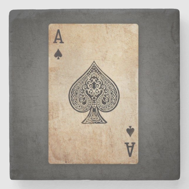 Dessous-de-verre En Pierre Ace of spades (Devant)