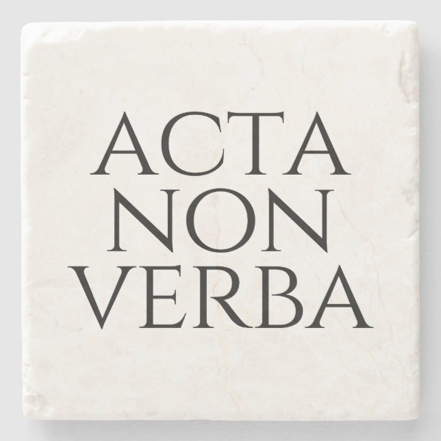 Dessous-de-verre En Pierre Acta Non Verba (Devant)