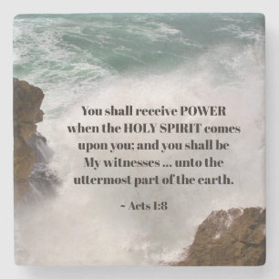 Dessous-de-verre En Pierre Actes 1:8 Vous recevrez POUVOIR Bible Verse