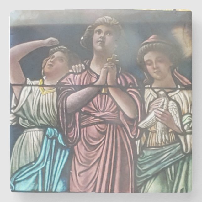 Dessous-de-verre En Pierre affiche à travers le verre (Devant)