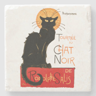 Dessous-de-verre En Pierre Affiche classique Steinlen Chat Noir Black Cat